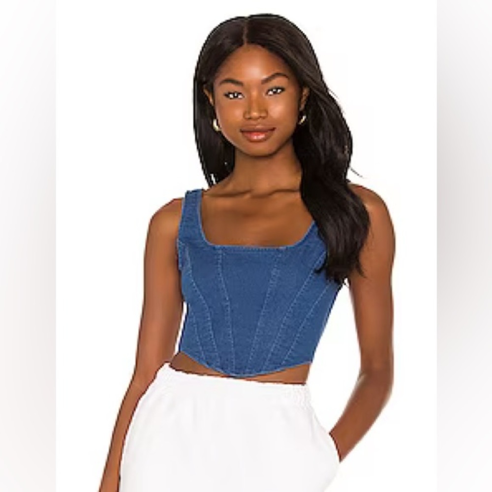 Super down Denim Crop Tank
